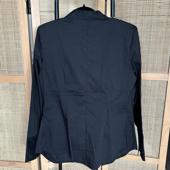 Black tapered waist shirt with shoulder pads H&M size size large - Picture 5 of 7